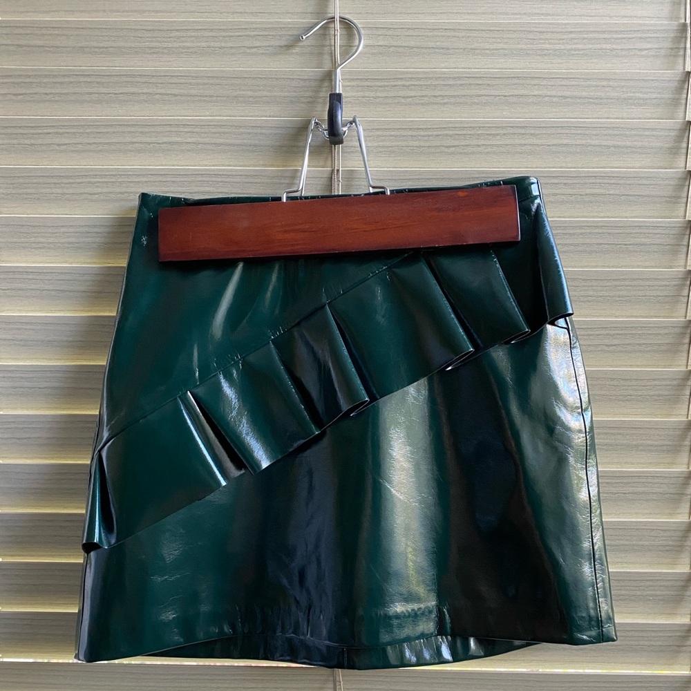 High-waisted Bershka Leather mini skirt